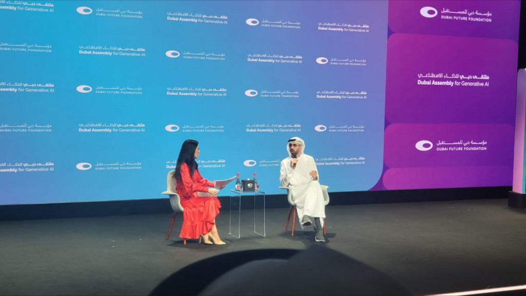 Omar Sultan Al Olama at Dubai AI Assembly. By Jamil Shinawi AHOY Infrastructure Generative AI Alliance Quantum Computing