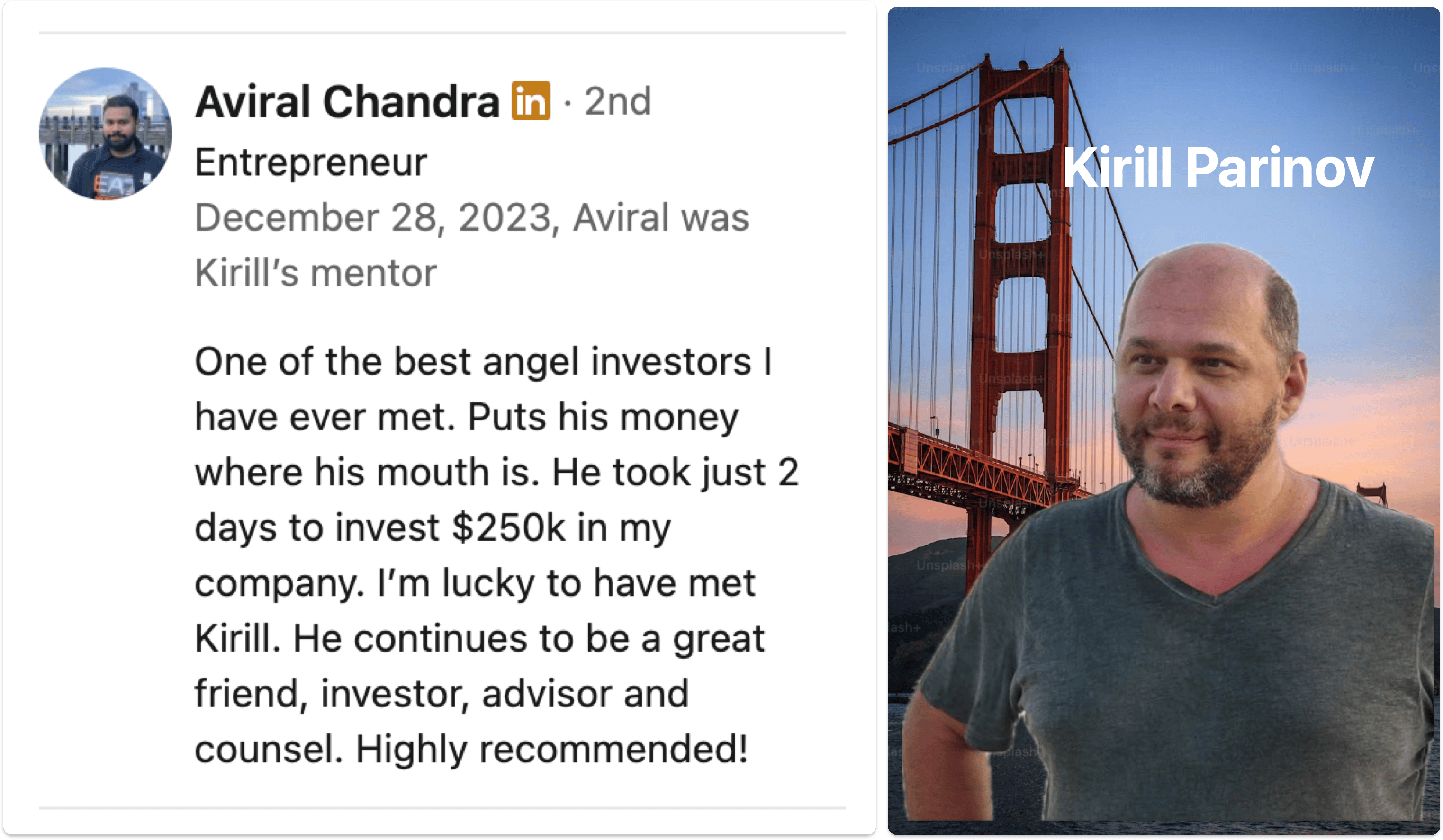 Kirill Parinov Venture Capital 250k USD