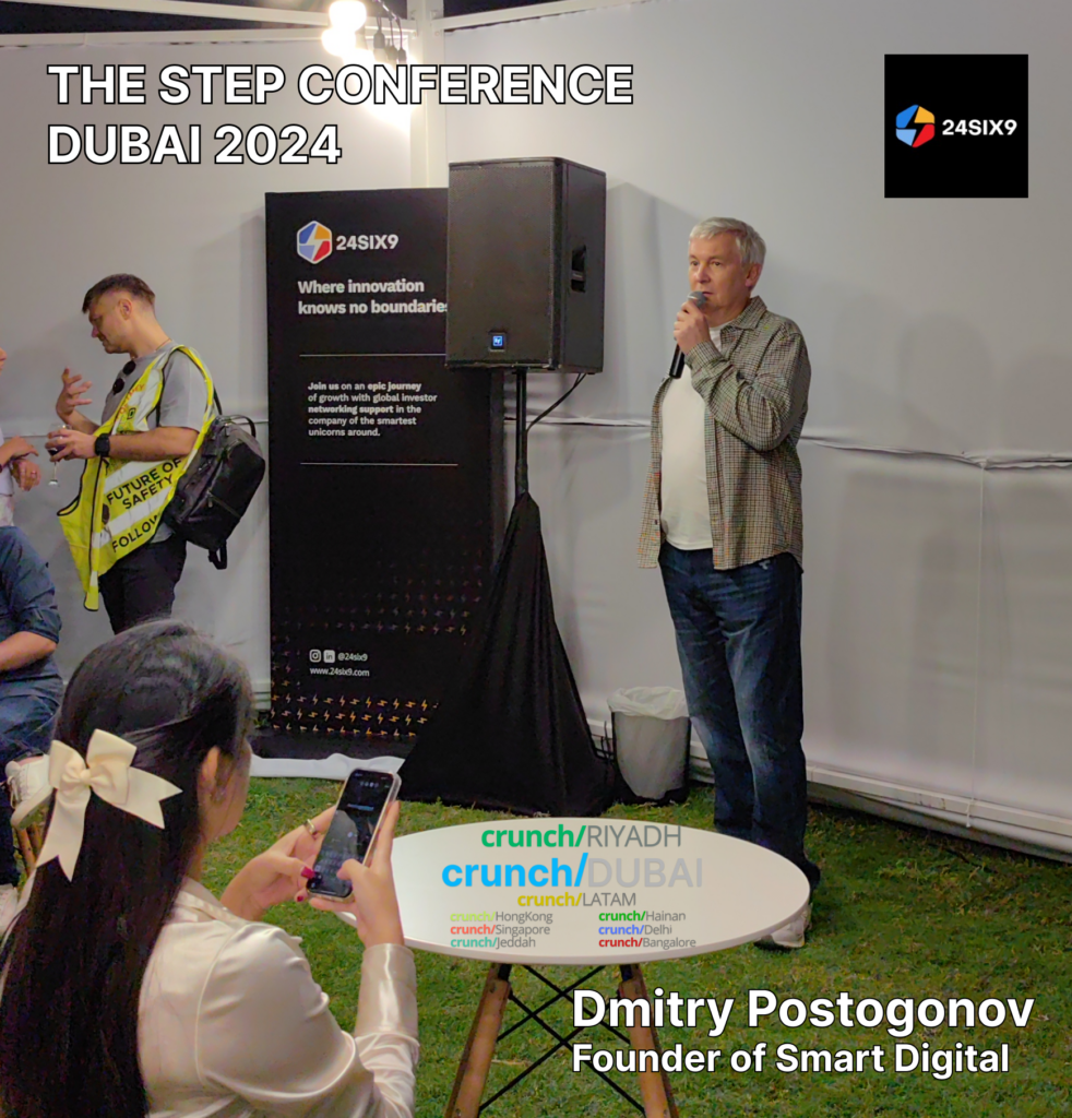 crunch dubai Dmitry Postogonov at Step conference 24six9 pitch event