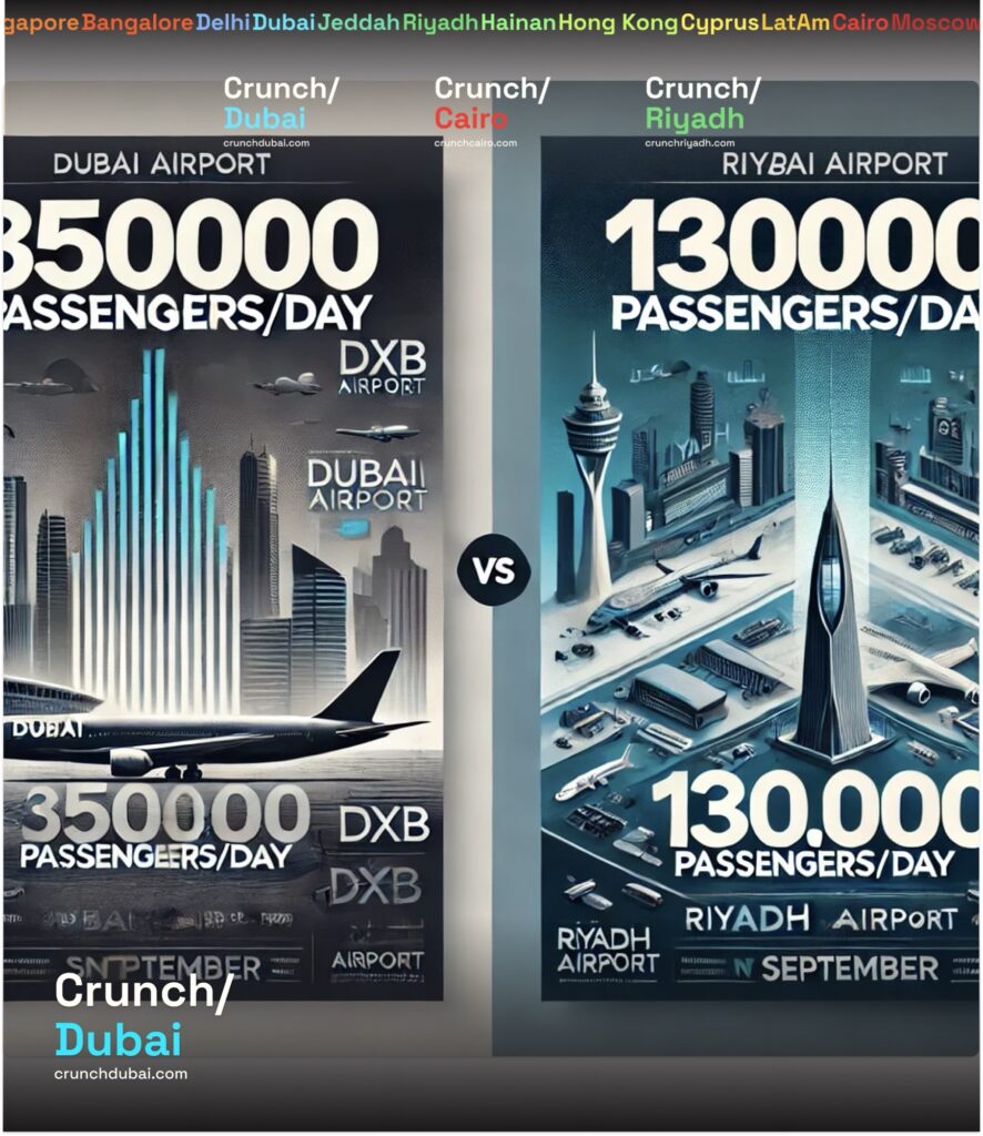 Passengers Peak Per Day: Dubai DXB Airport 350,000 VS Riyadh 130,000... Until September. Business Season Is Back!